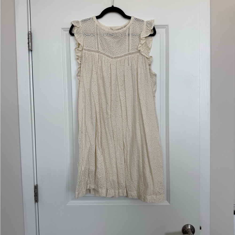 Madewell Yellow Eyelet Sleeveless Dress - XL